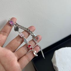 Enameled Reversible Silver Bracelet