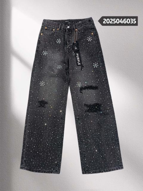 1:1 quality version Purple Diamond Flower Wide Leg Jeans