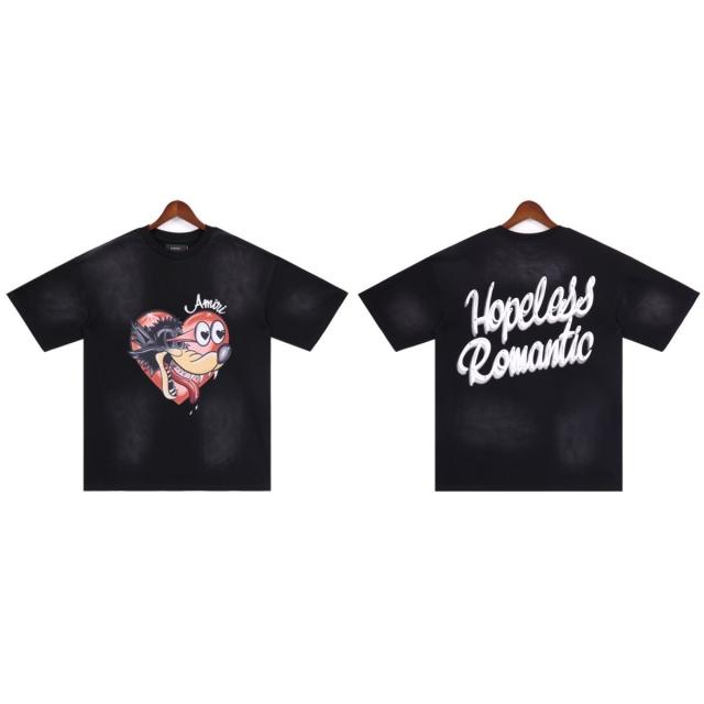 AM Mismatched Foam Letter Logo Print Tee 3 colors