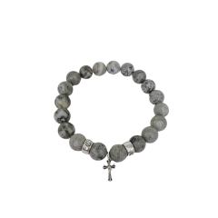 Obsidian Turquoise Cross Beaded Bracelet 7 colors