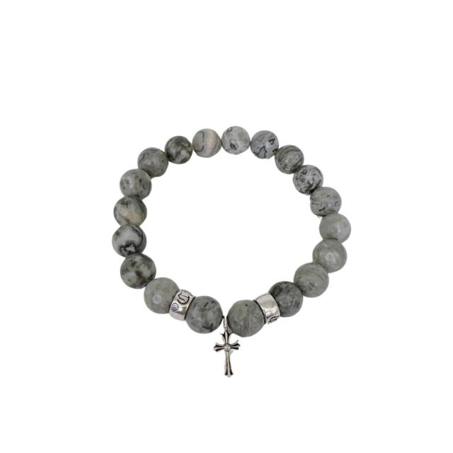 Obsidian Turquoise Cross Beaded Bracelet 7 colors