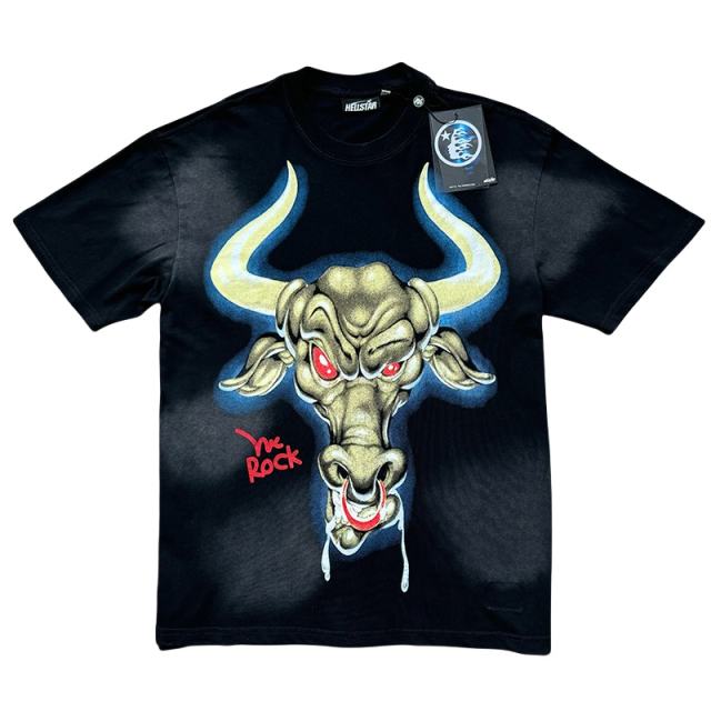 Hellstar Bull's head Rocky Print Washed Version Tee