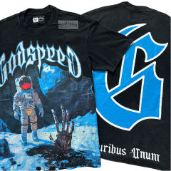 Godspeed Astronaut Moon Landing Devil's Paw Print Washed Version Tee 2 colors