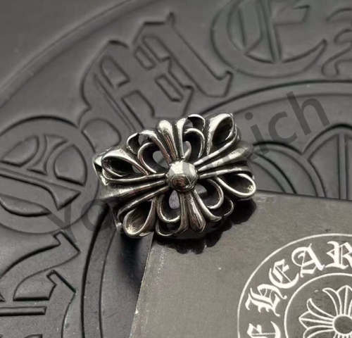 1:1 quality version CH Vintage Pure Silver Cross Cross Flower Tomb Sword Hexagram Ring 26 colors
