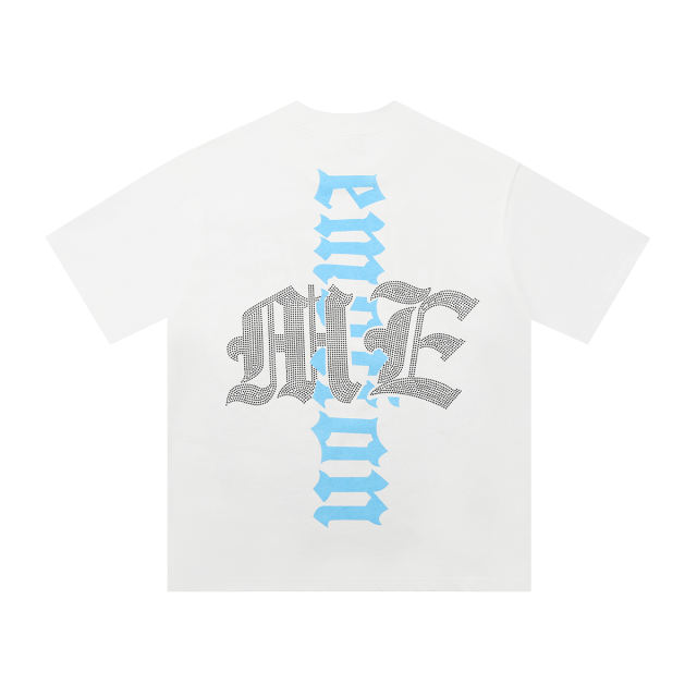 Mixed Emotion Rhinestone Letter Angel Print Tee