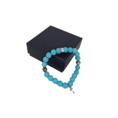 Obsidian Turquoise Cross Beaded Bracelet 7 colors