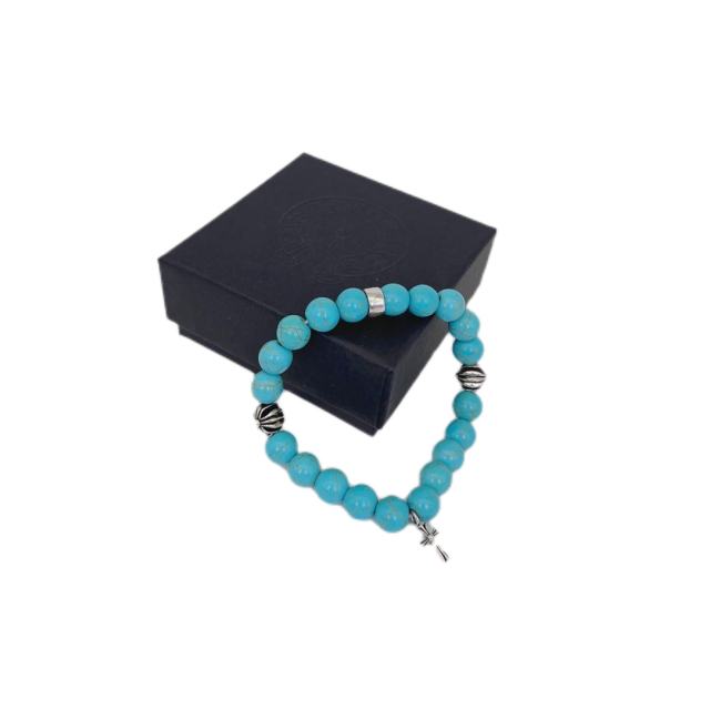 Obsidian Turquoise Cross Beaded Bracelet 7 colors