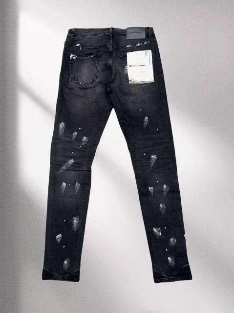 1:1 quality version Purple Splash Ink Print Jeans