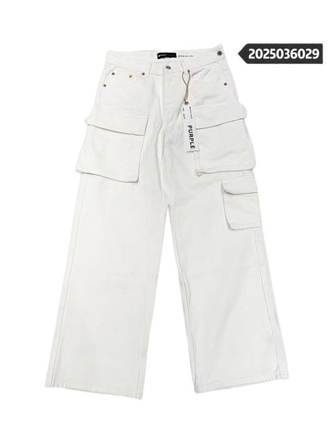 1:1 quality version Purple Pure White Wide Leg Jeans