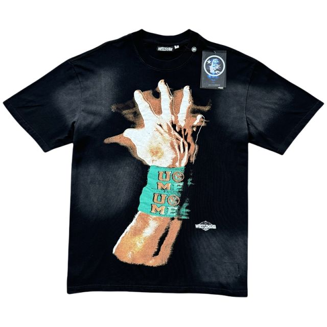 Hellstar Wrestling Arm Letter Print Washed Version Tee
