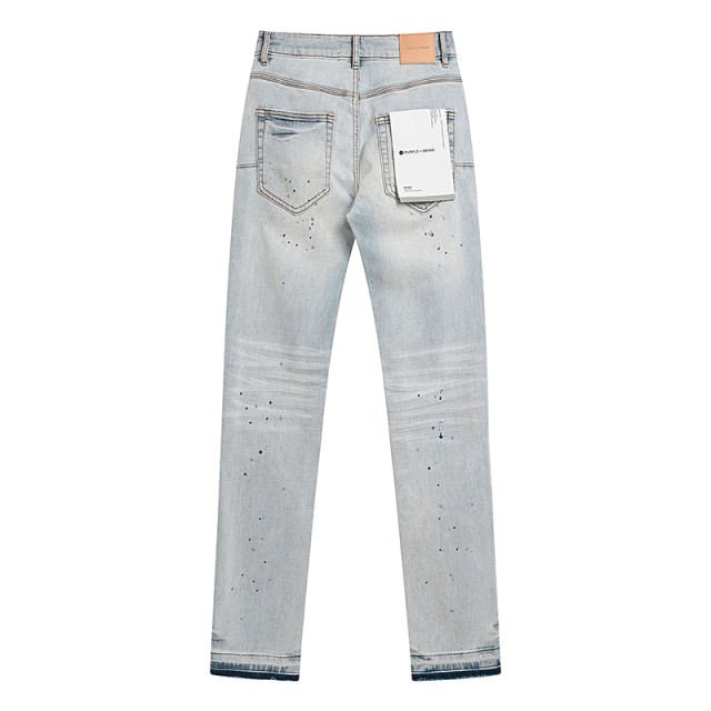 Purple Burnished White Splash Jeans
