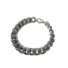 Cross Engraved Lobster Clasp Bracelet