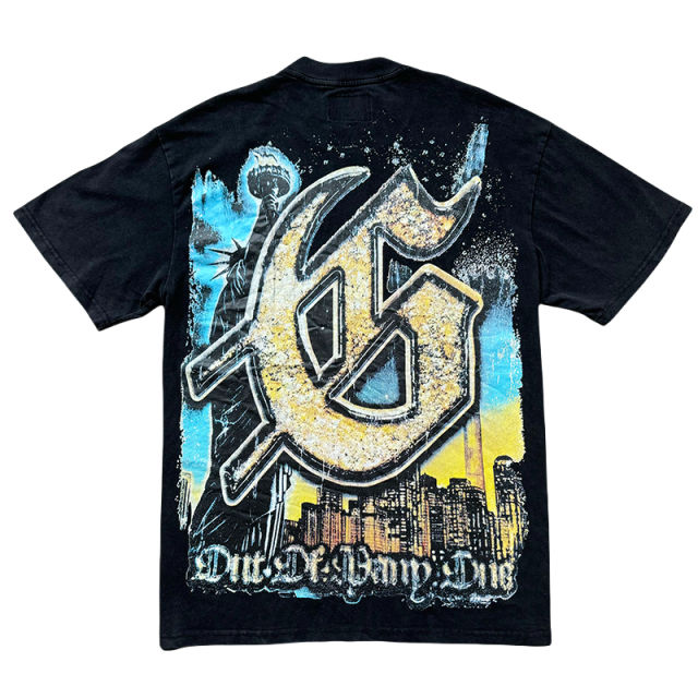 Godspeed Skull Driving Landscape Print Washed Version Tee 2 colors