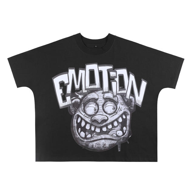 28220003 Cartoon Monster Printed Graphic Tee