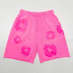 1:1 quality version 28219070 Kapok Fluorescence Powder Printed Hoodie & Short Set