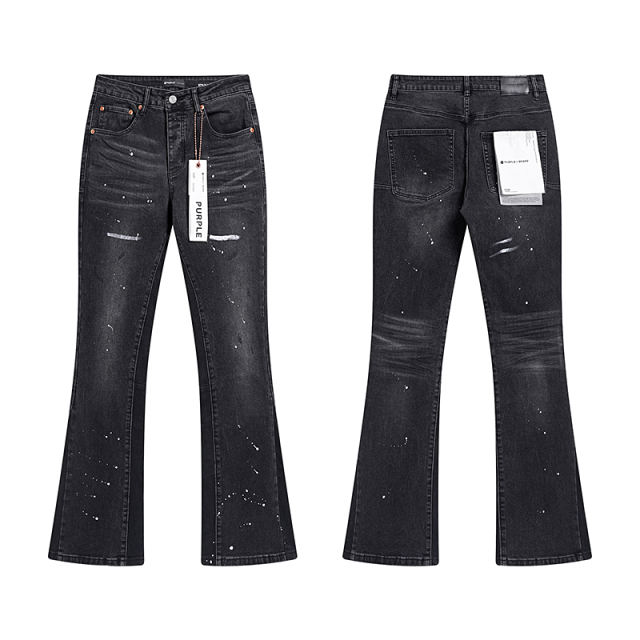 28216333 White Star Dot Bell-bottom Jeans