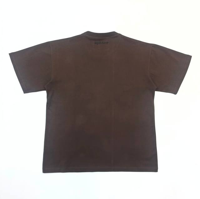 1:1 quality version 28219053 Black Spot Letter Brown Printed Tee