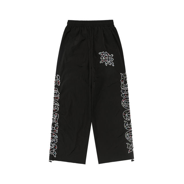 28216326 Embroidered Logo Colorful Rhinestone  Nylon Jacket & Pants Set