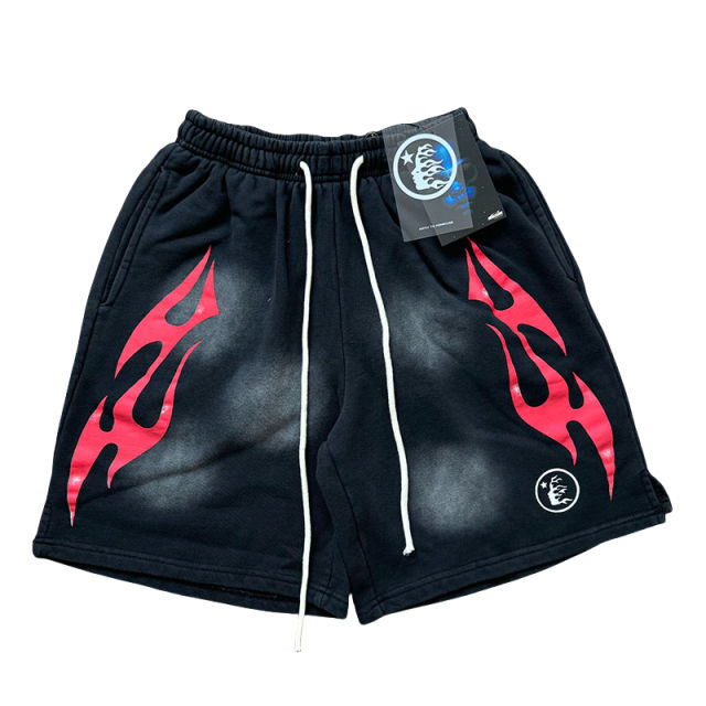 28214414 Sportsman Red Logo Printed Washed Version Tee & Shorts Set