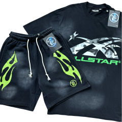 28214412 Camouflage Logo Washed Version Tee & Shorts Set