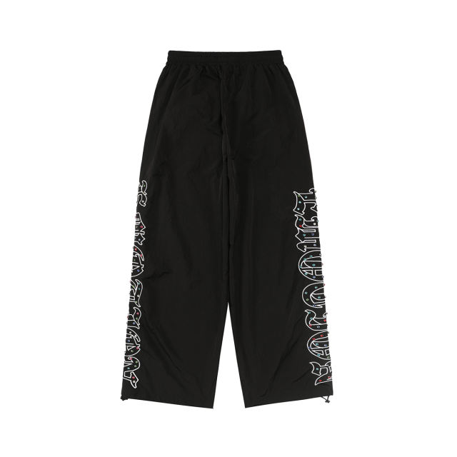 28216326 Embroidered Logo Colorful Rhinestone  Nylon Jacket & Pants Set