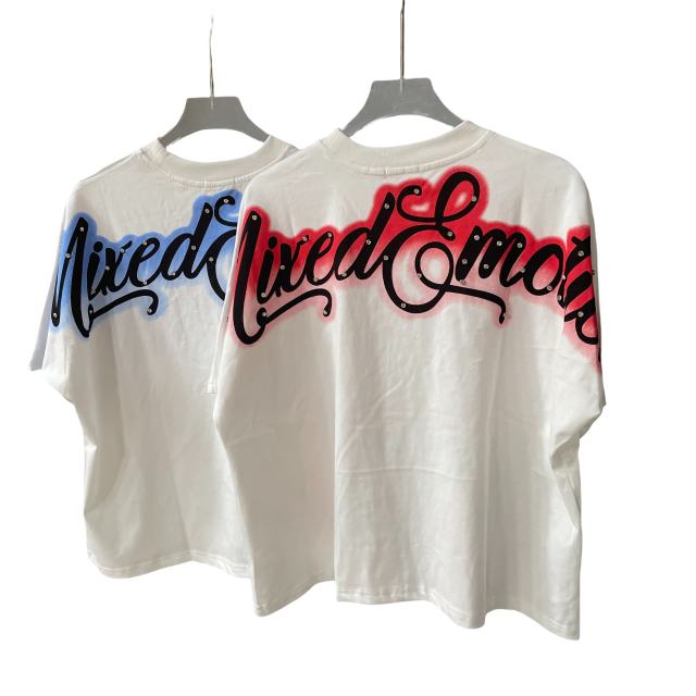 28220006 Front & Back Diamond Inkjet Print Tee 2 colors