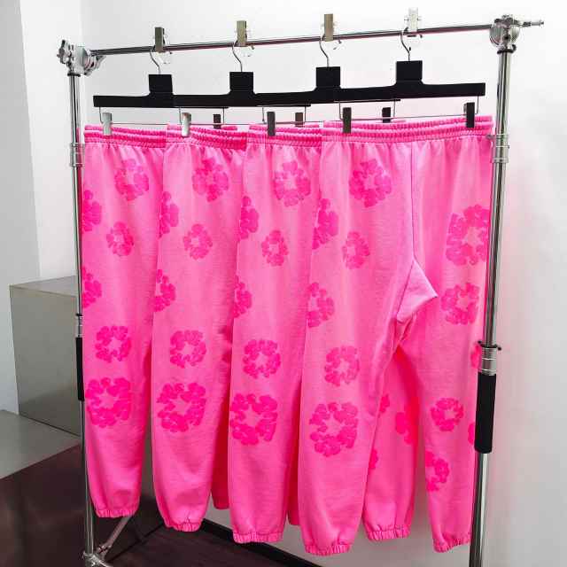 1:1 quality version 28219069 Kapok Fluorescence Powder Printed Sweatpants