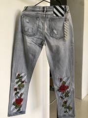 [Special Offer] Off White Rose Embroidered Jeans - 30