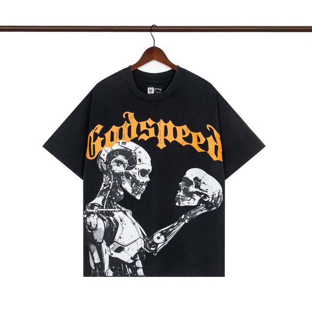 Godspeed Robot skull Printed Washed Tee 2 colors