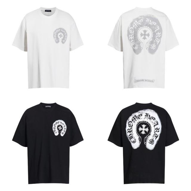 Chr0me Hearts Distressed Cross T-Shirts (Black/White)