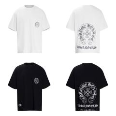 Chr0me Hearts Distressed Cross T-Shirts (Black/White)