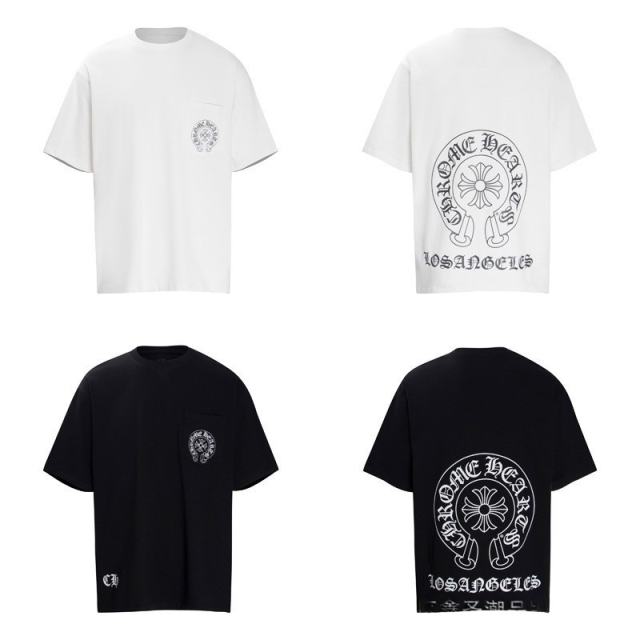 Chr0me Hearts Distressed Cross T-Shirts (Black/White)