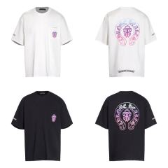 Chr0me Hearts Distressed Cross T-Shirts (Black/White)