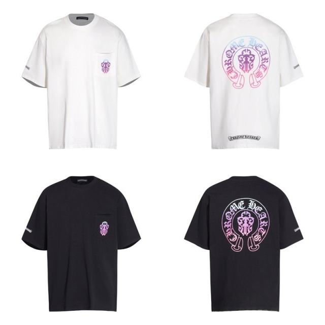 Chr0me Hearts Distressed Cross T-Shirts (Black/White)