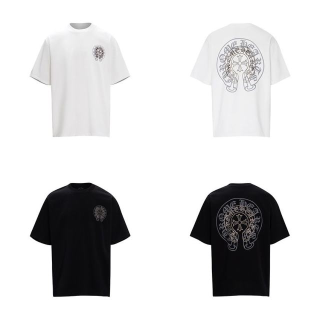 Chr0me Hearts Distressed Cross T-Shirts (Black/White)