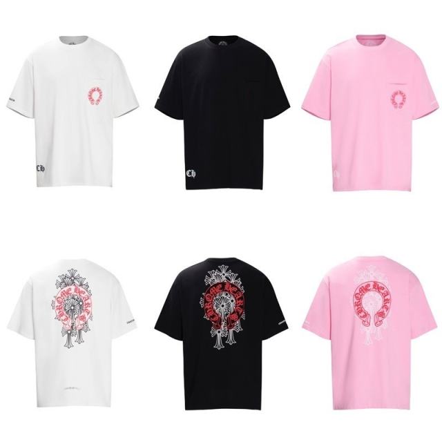 Chr0me Hearts Colorful Logo T-Shirts Black White