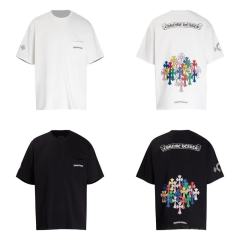 Chr0me Hearts Distressed Cross T-Shirts (Black/White)
