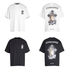 Chr0me Hearts Distressed Cross T-Shirts (Black/White)