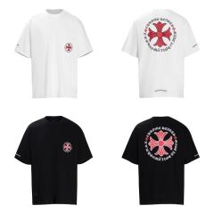Chr0me Hearts Distressed Cross T-Shirts (Black/White)