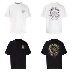 Chr0me Hearts Distressed Cross T-Shirts (Black/White)