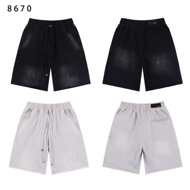 Amir* Embroidery Shorts Black White
