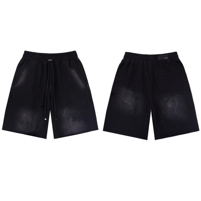 Amir* Embroidery Shorts Black White