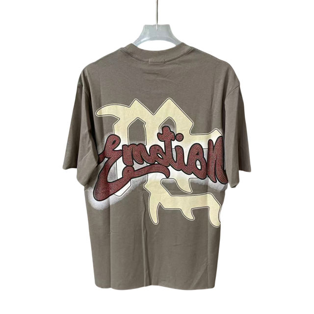 Mixed Emotion Red Diamond Letter Masked Angel Print Tee