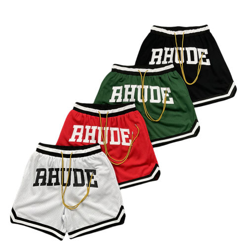 Rhude Color-blocking letter print breathable shorts 4 colors