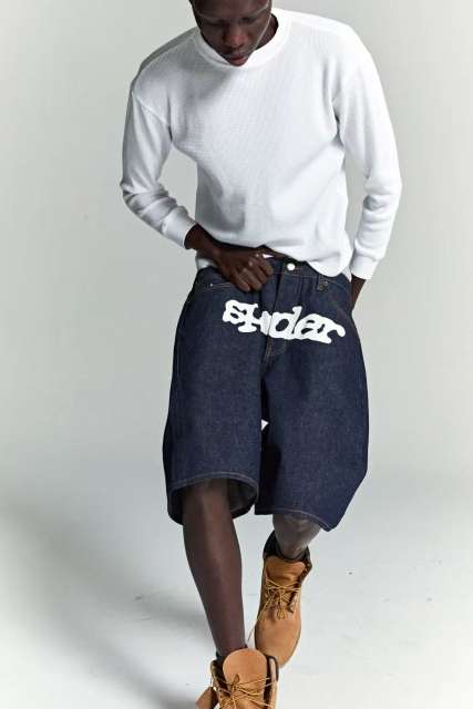 1:1 quality version LOGO Printed V3 Denim Shorts 2 colors