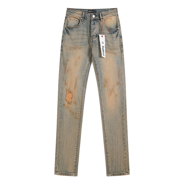 Purple Vintage Aged and Rubbed Jeans