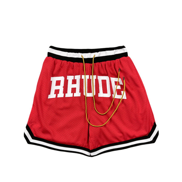 Rhude Color-blocking letter print breathable shorts 4 colors