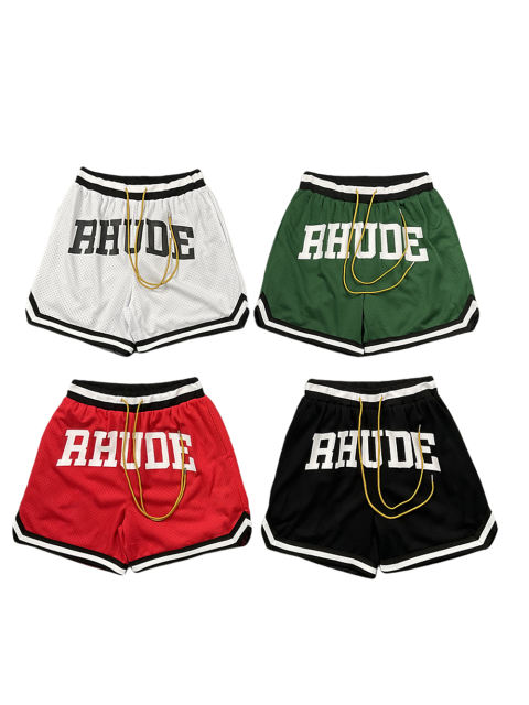 Rhude Color-blocking letter print breathable shorts 4 colors