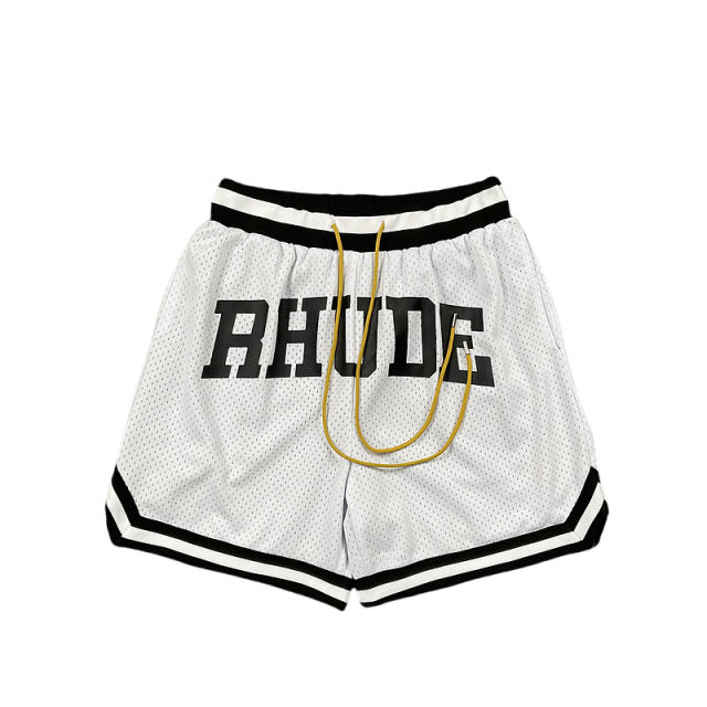 Rhude Color-blocking letter print breathable shorts 4 colors