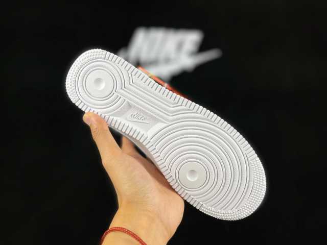 AIR FΟRCE 1 Low White/Black/Red Hiking Buckle